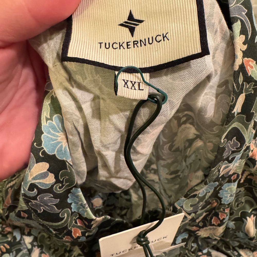 Tuckernuck Sage Deco Damask Royal Shirt Dress